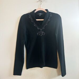 Fifth avenue beaded cashmere sweater medium